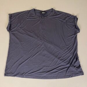 Herizon Top Women's Plus Size 1X T Shirt Gray Bamboo Blend Short Sleeve Casual